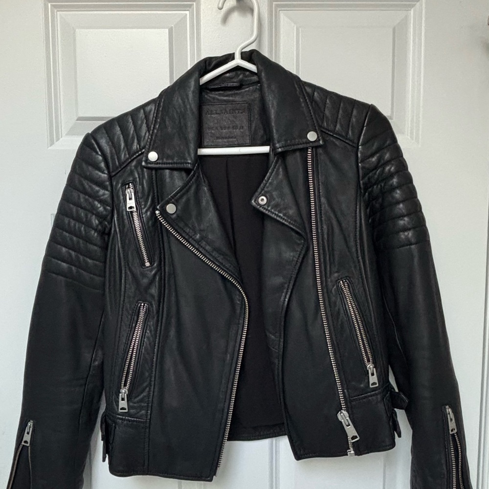 All Saints Black Leather Jacket